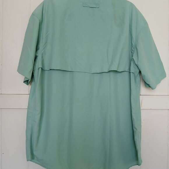 LL BEAN Shirt Mens Large Reg Vented Fishing Outdoor Short Sleeve Moss Green* - Picture 3 of 11